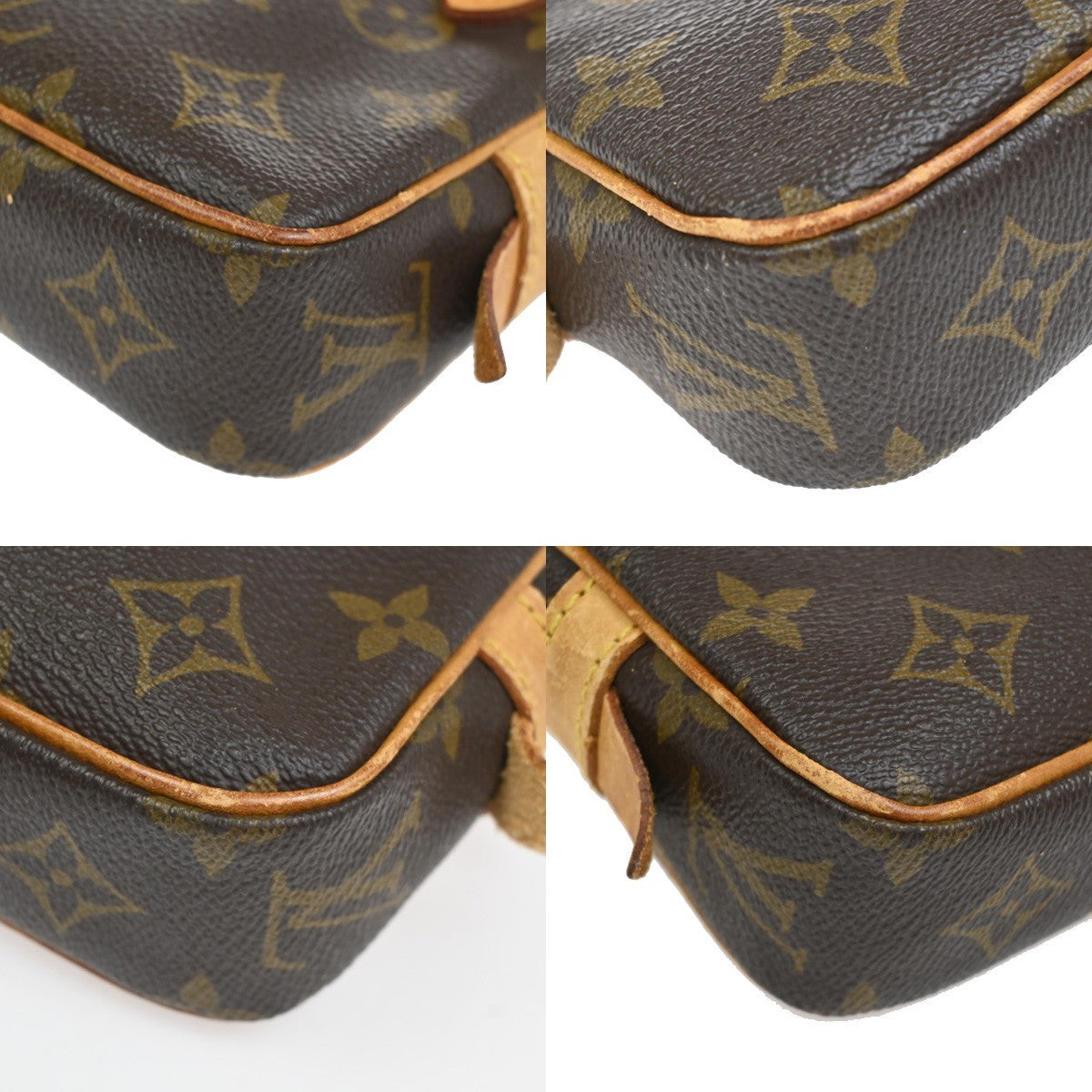 Louis Vuitton Pochette Marly Bandouliere Bag Monogram Canvas Brown Leather Shoulder Bag Bag (Pre-Owned)