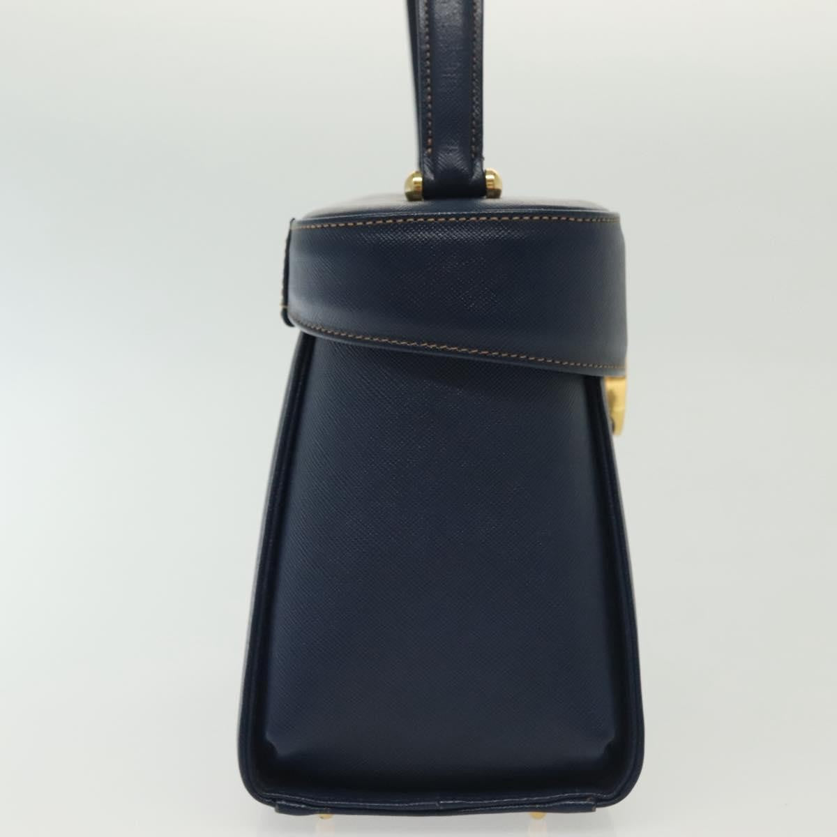 Valentino Garavani Vintage Handbag Leather Navy Leather Handbag (Pre-Owned)