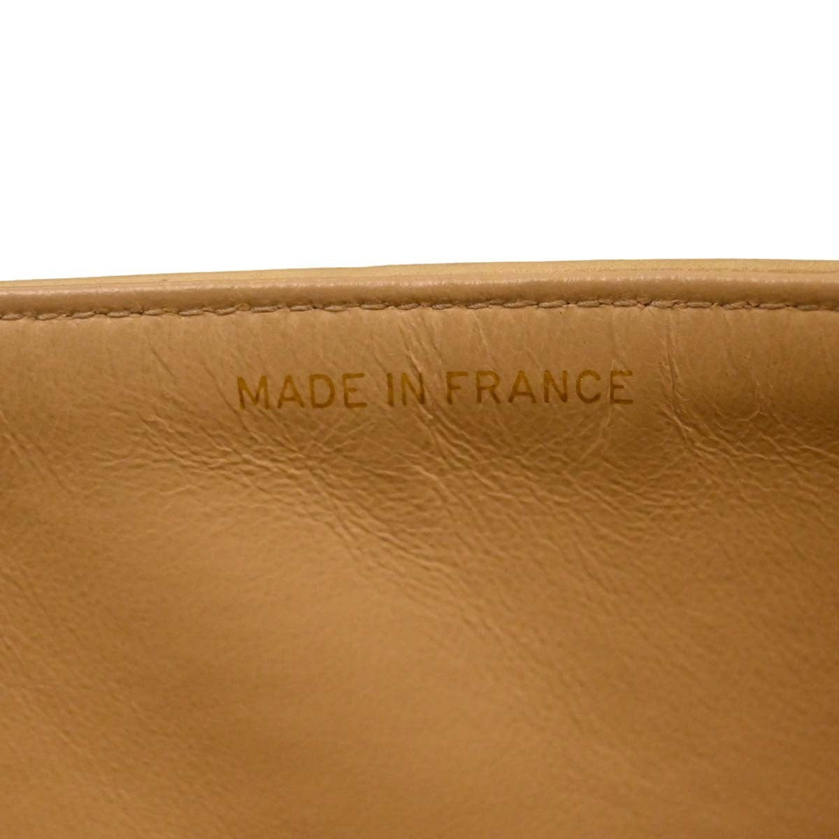 Chanel Timeless - Classic Double Flap Bag Leather Beige Calfskin Handbag (Pre-Owned)