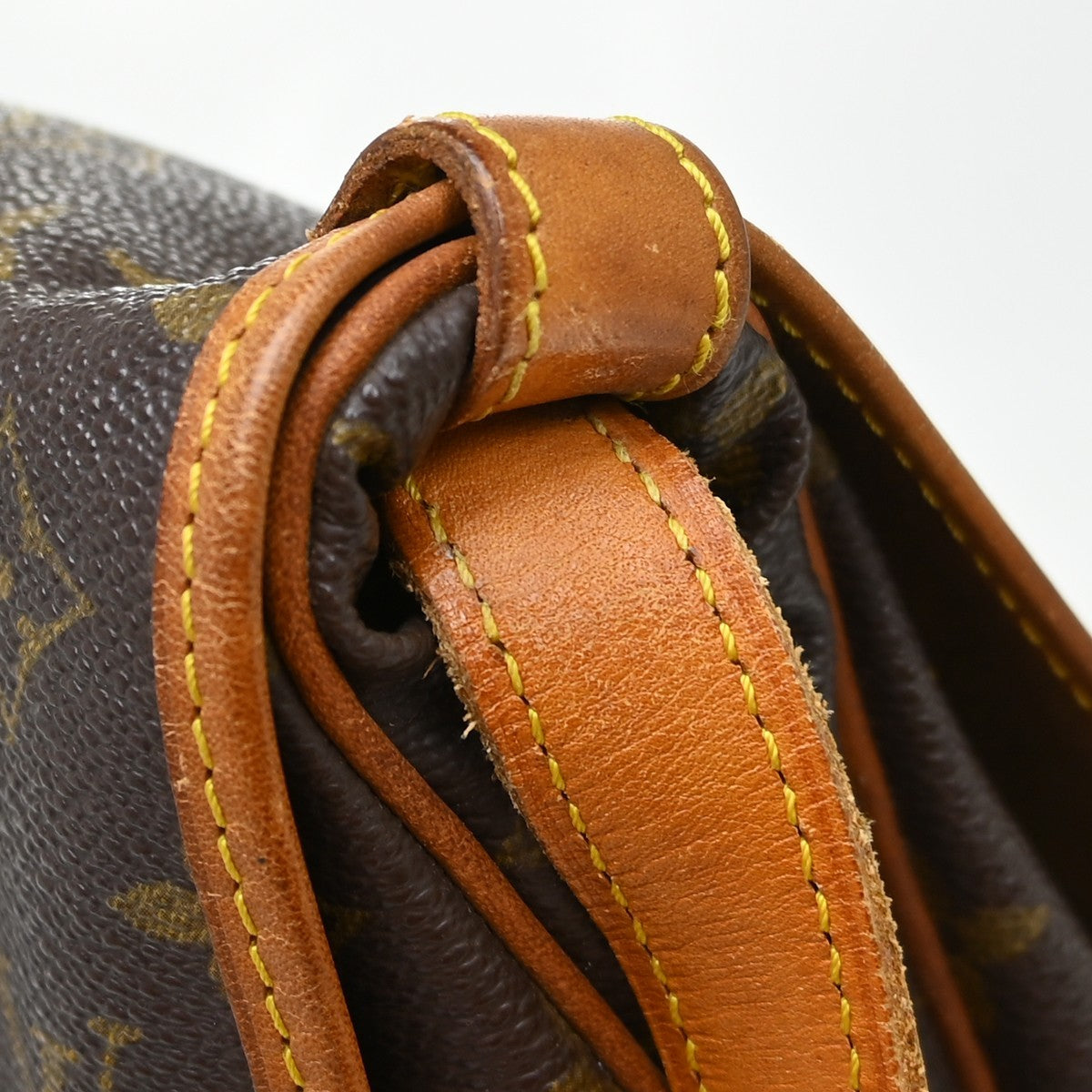 Louis Vuitton Saumur Handbag Monogram Canvas Brown Canvas Shoulder Bag Bag (Pre-Owned)