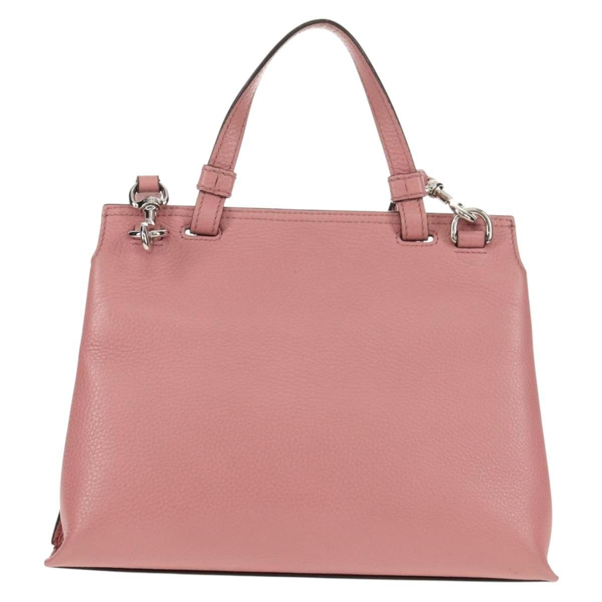 Gucci Bamboo Daily Top Handle Bag Leather Pink Leather Handbag (Pre-Owned)