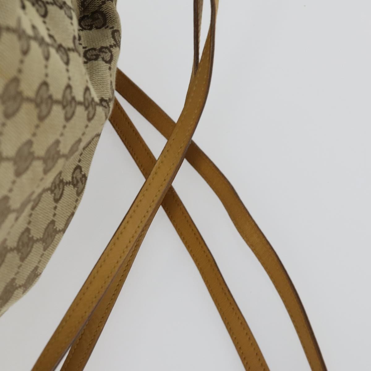 Gucci Drawstring Backpack Gg Canvas Beige Canvas Backpack Bag (Pre-Owned)