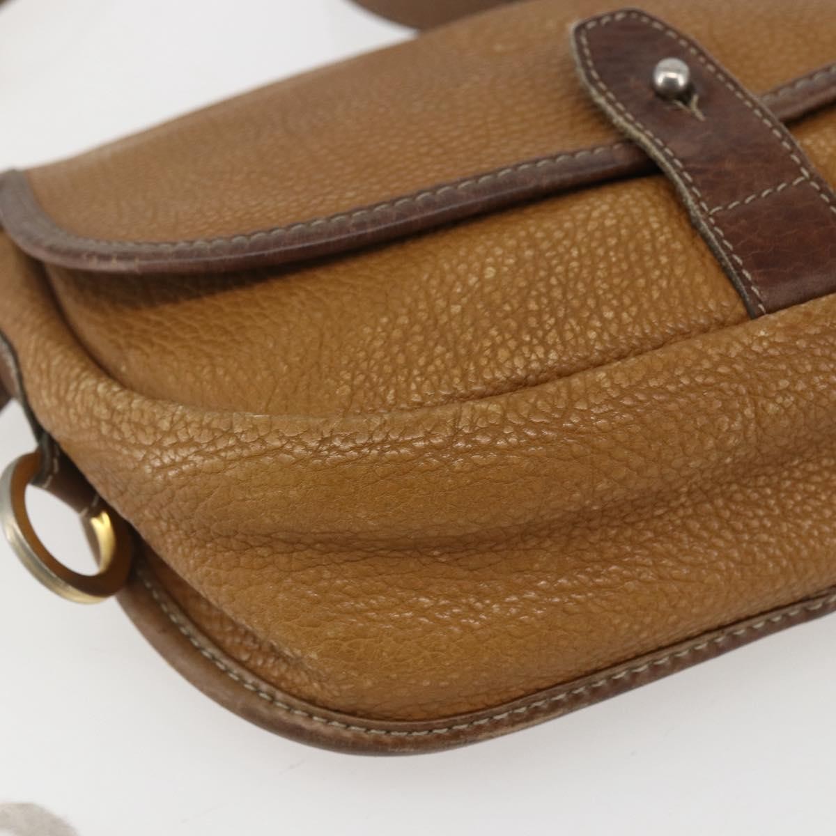 Loewe Anagram Shoulder Bag Leather Beige Leather Shoulder Bag Bag (Pre-Owned)