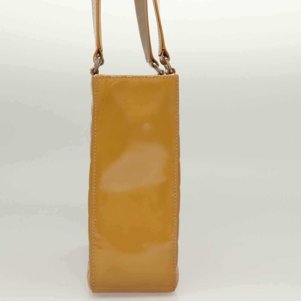Chanel Chocolate Bar Cc Tote Quilted Patent Yellow Patent_Leather Handbag (Pre-Owned)