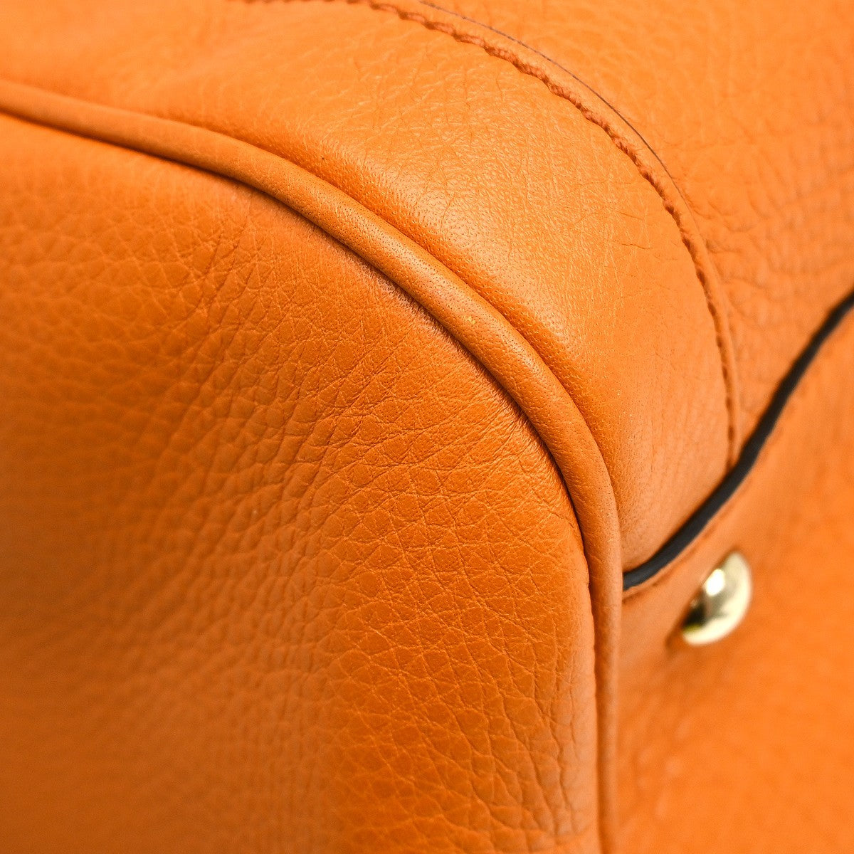Gucci Soho Boston Bag Leather Orange Leather Handbag (Pre-Owned)