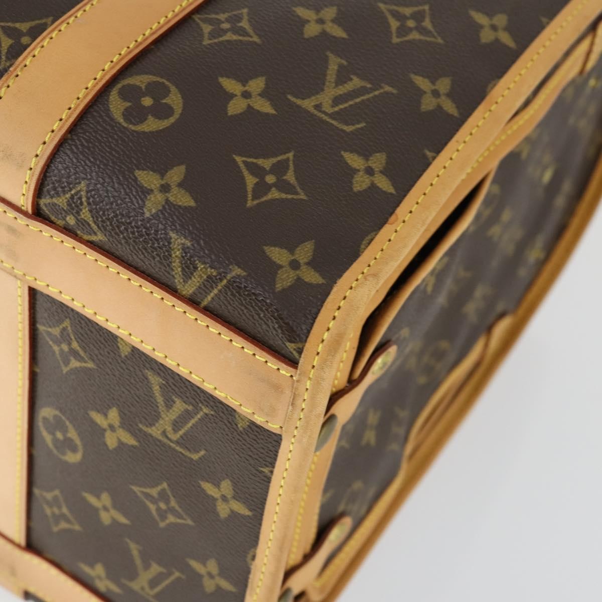 Louis Vuitton Dog Carrier Bag Monogram Canvas Brown Canvas Travel Bag Bag (Pre-Owned)