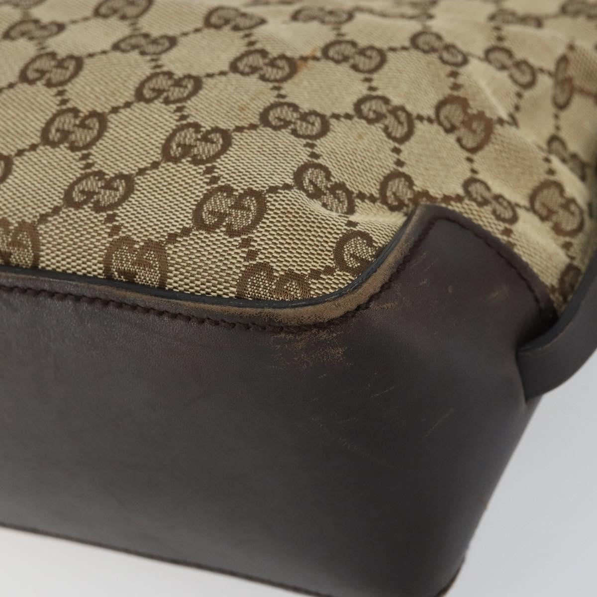 Gucci Belted Bucket Tote Gg Canvas With Leather Beige Canvas Tote Bag Bag (Pre-Owned)