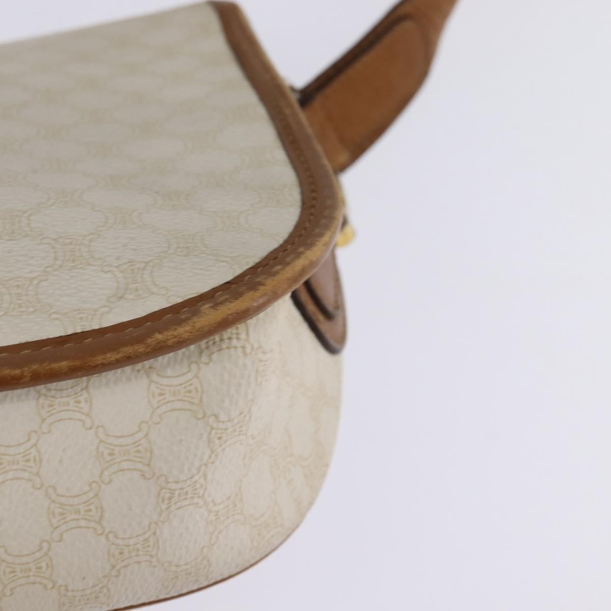 Celine Vintage Macadam Shoulder Bag Canvas And Leather Ecru Canvas Shoulder Bag Bag (Pre-Owned)