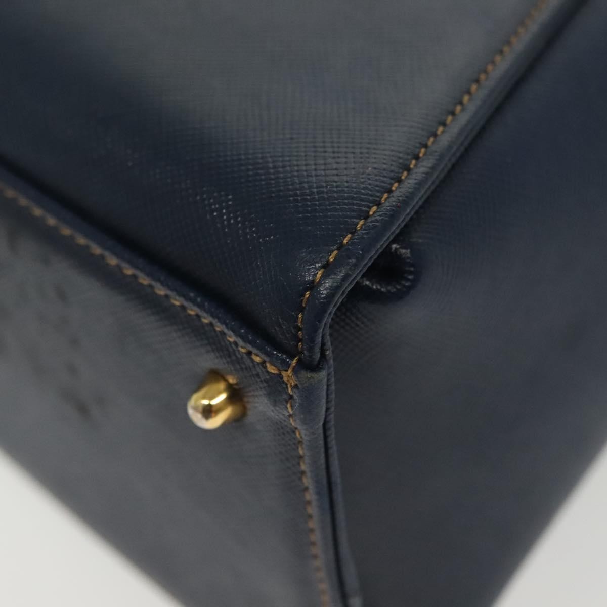 Valentino Garavani Vintage Handbag Leather Navy Leather Handbag (Pre-Owned)