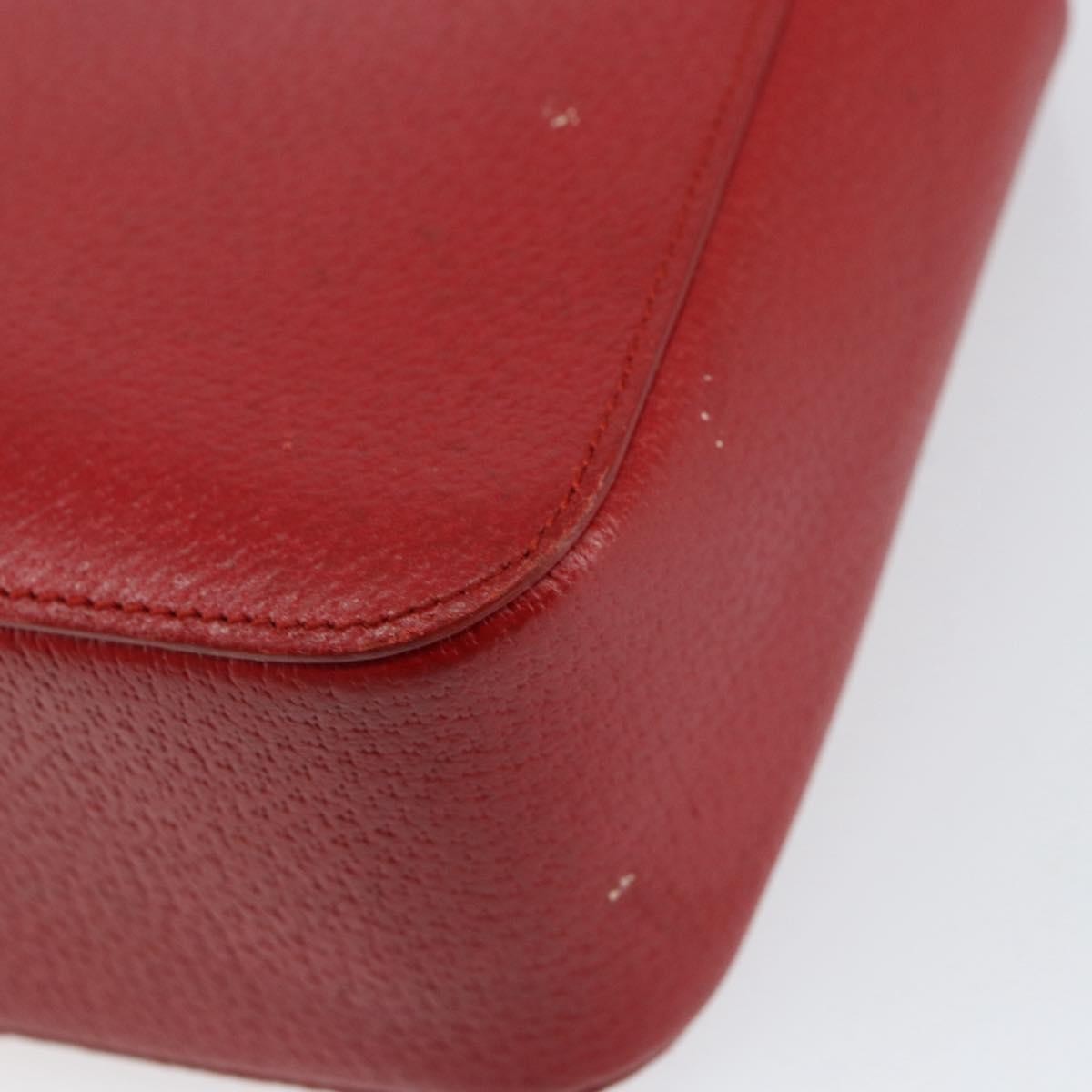 Gucci Vintage Bamboo Handle Bag Leather Red Leather Handbag (Pre-Owned)