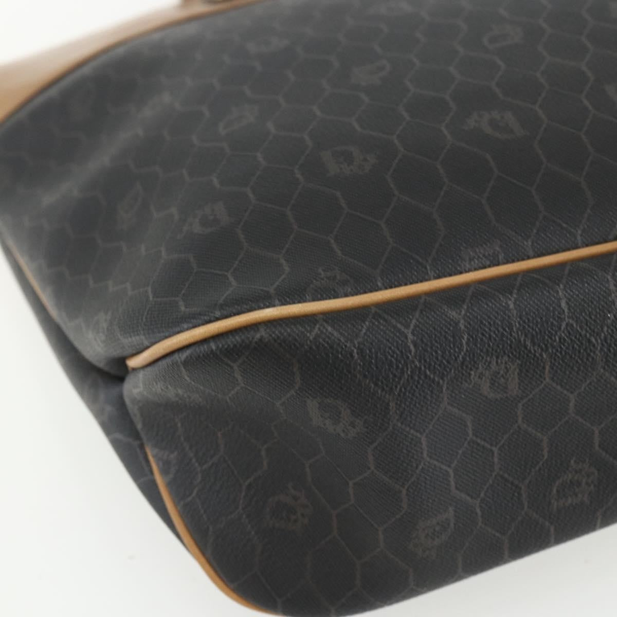 Christian Dior Vintage Honeycomb Tote Bag Canvas Black Canvas Tote Bag Bag (Pre-Owned)