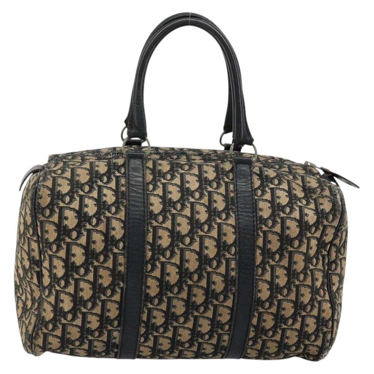 Christian Dior Vintage Trotter Handbag Canvas Navy Canvas Handbag (Pre-Owned)