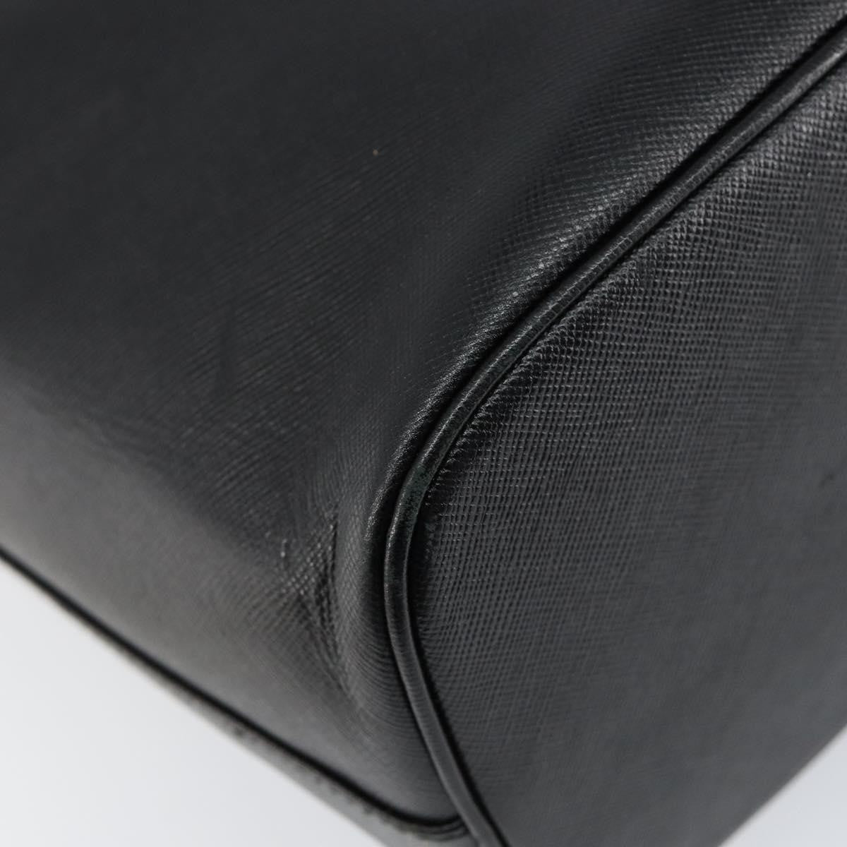Salvatore Ferragamo Gancini Handbag Leather Black Leather Handbag (Pre-Owned)