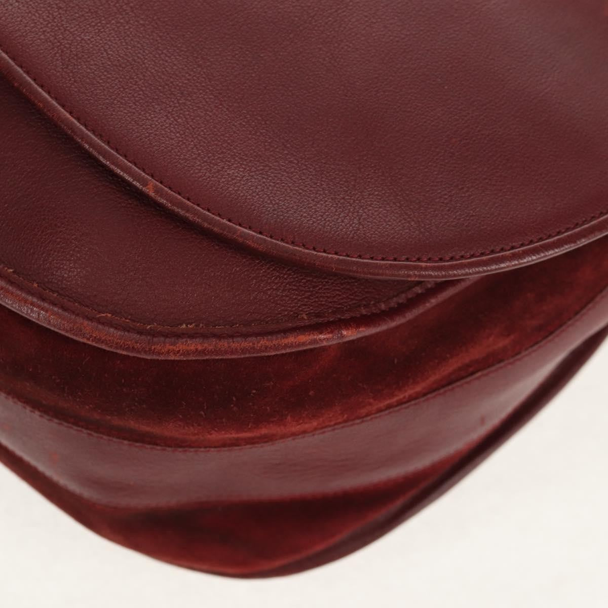 Cartier Must De Cartier Shoulder Bag Leather Burgundy Leather Shoulder Bag Bag (Pre-Owned)
