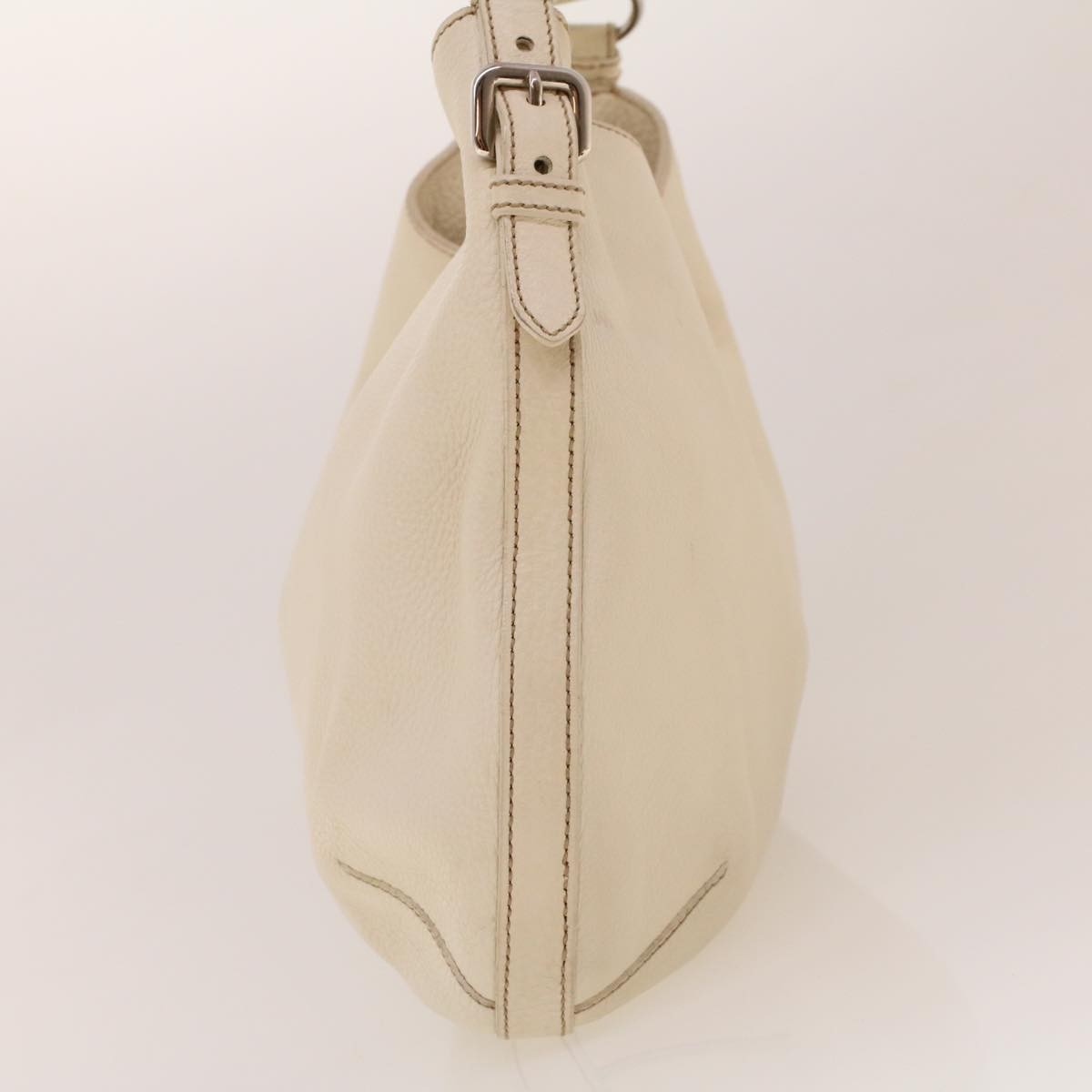 Prada Vintage Shoulder Bag Leather White Leather Shoulder Bag Bag (Pre-Owned)
