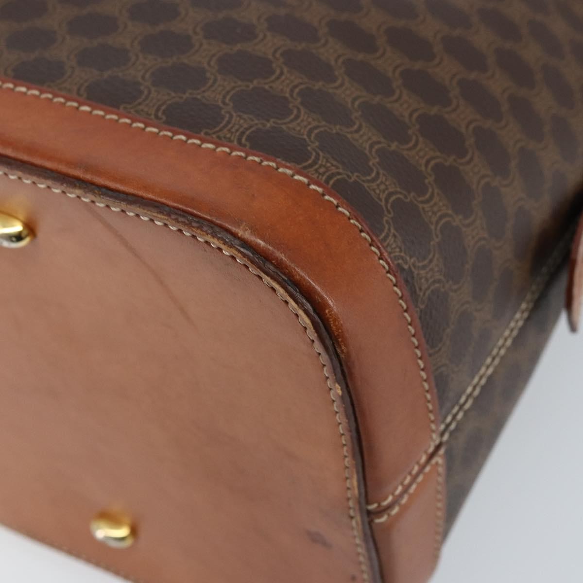 Celine Vintage Macadam Handbag Canvas And Leather Brown Canvas Handbag (Pre-Owned)