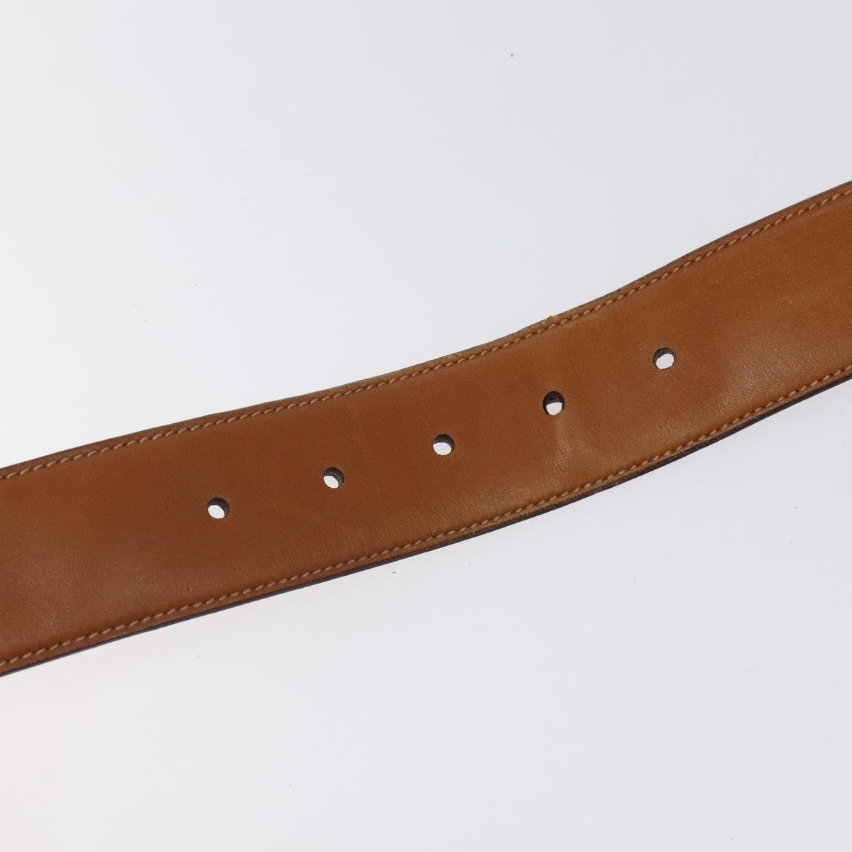 Gucci Round Buckle Belt Leather Brown Leather Belts Accessory (Pre-Owned)