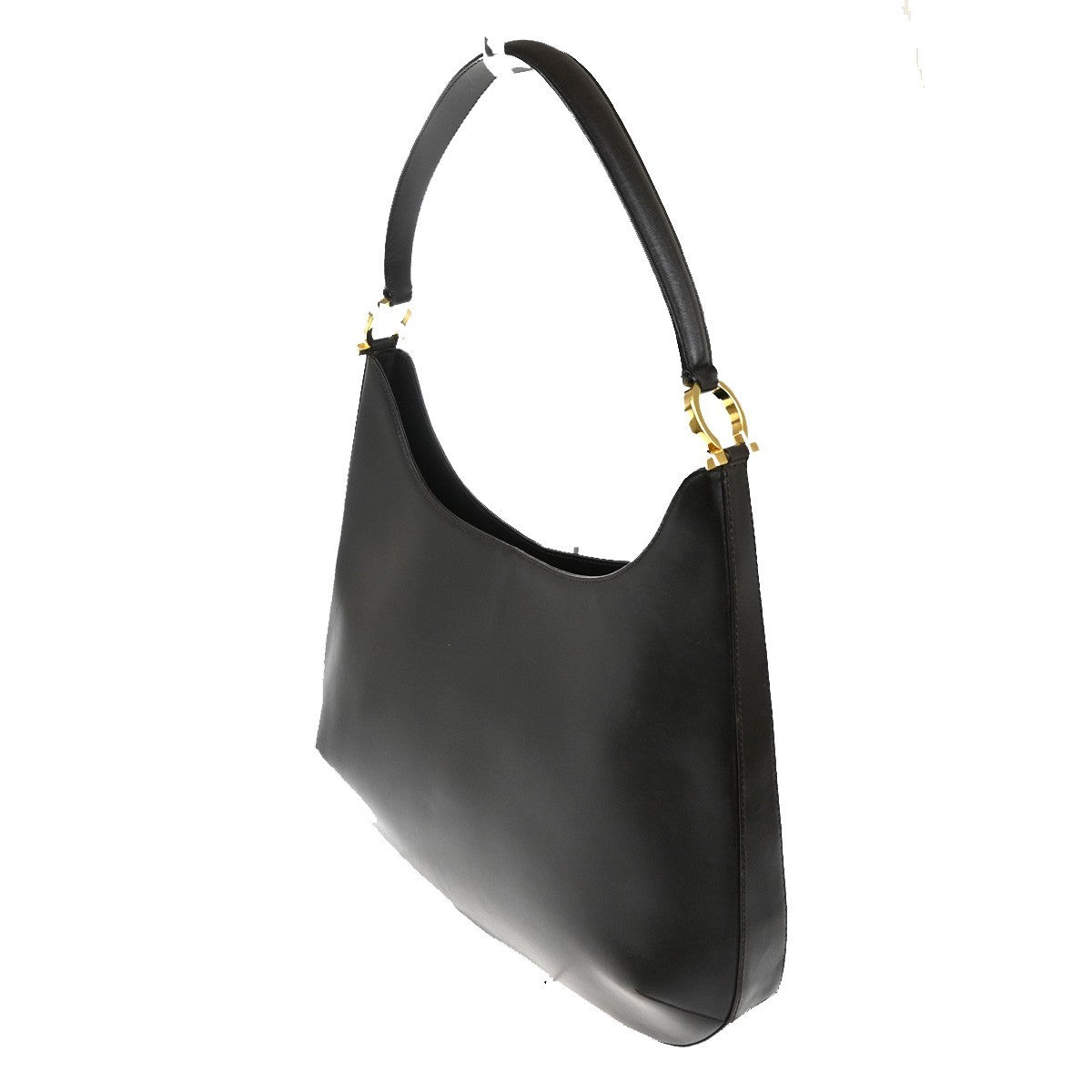Salvatore Ferragamo Gancini Shoulder Bag Leather Brown Leather Shoulder Bag Bag (Pre-Owned)