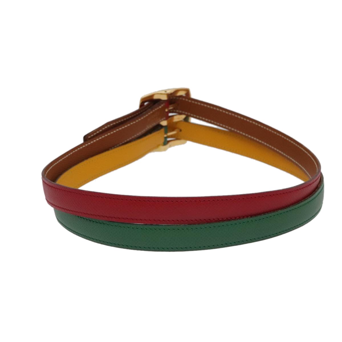 Hermes Double Hole Buckle Belt Metal And Leather Multicolour Leather Belts Accessory (Pre-Owned)