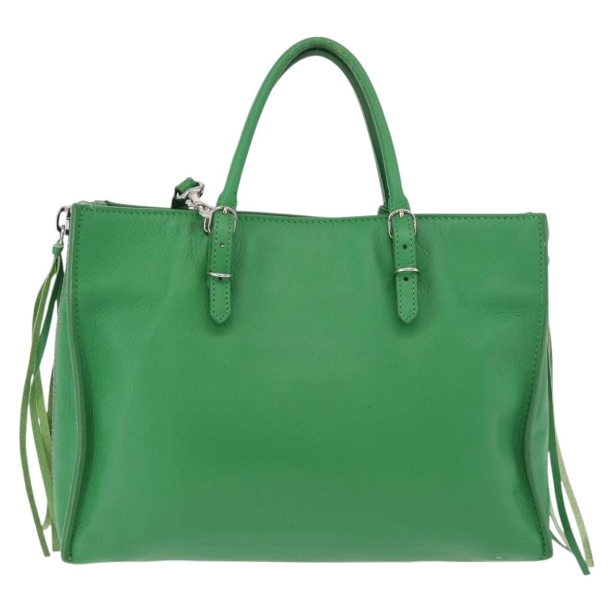 Balenciaga Papier Flap Tote Leather Green Leather Tote Bag Bag (Pre-Owned)
