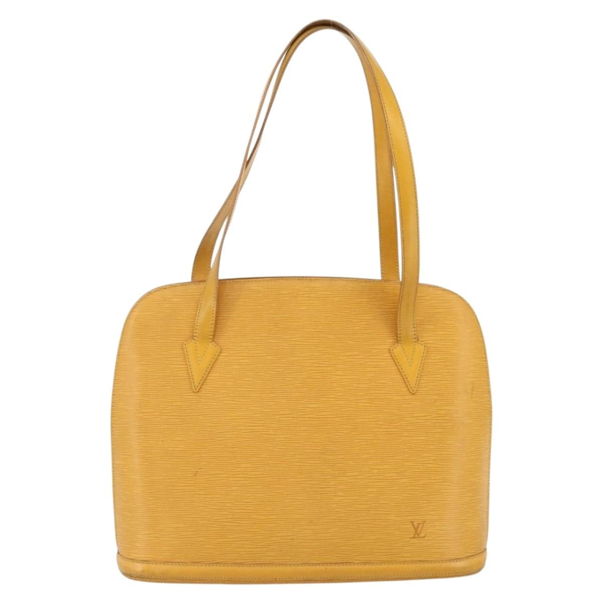 Louis Vuitton Lussac Handbag Epi Leather Yellow Leather Shoulder Bag Bag (Pre-Owned)