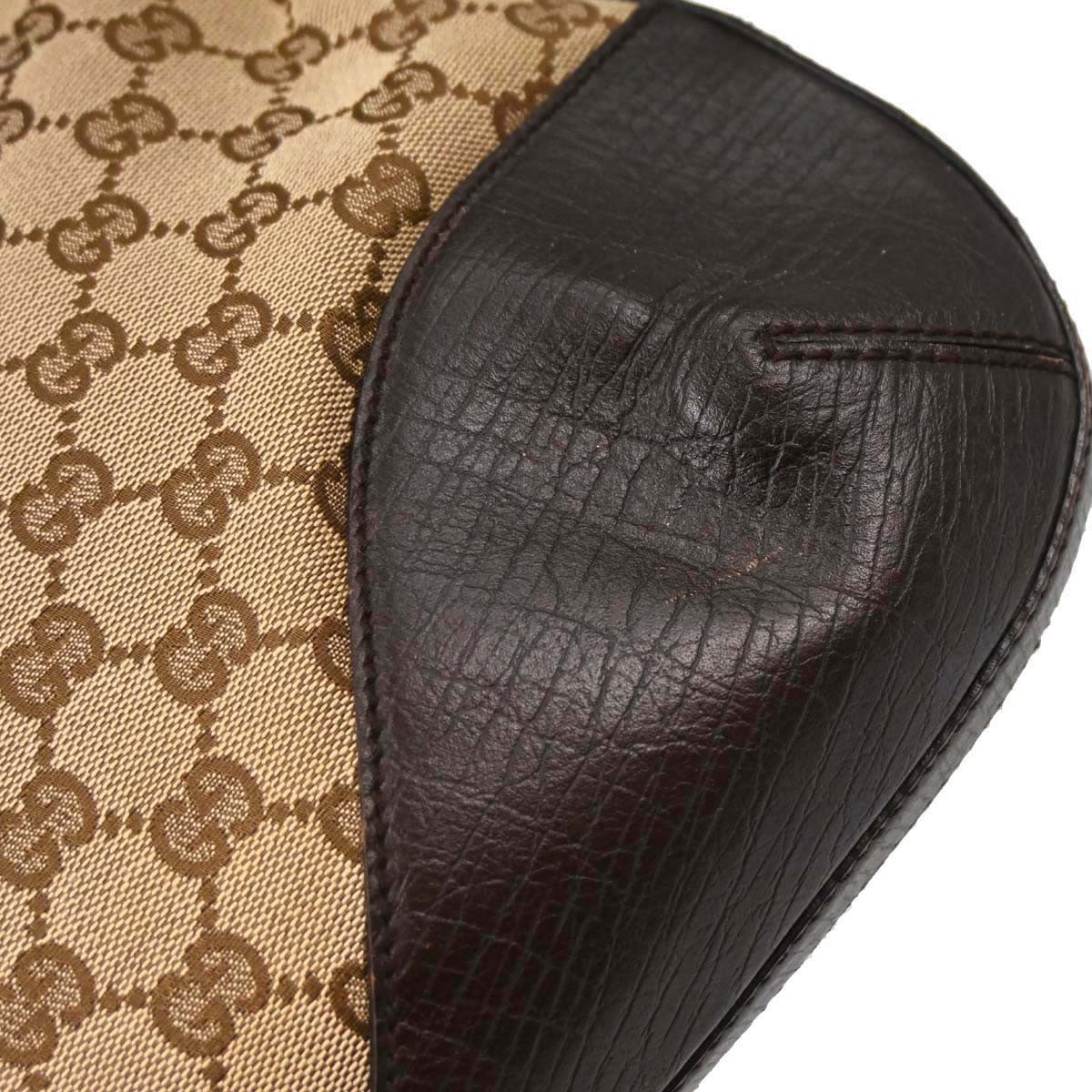Gucci Vintage Horsebit Shoulder Bag Canvas Brown Canvas Shoulder Bag Bag (Pre-Owned)