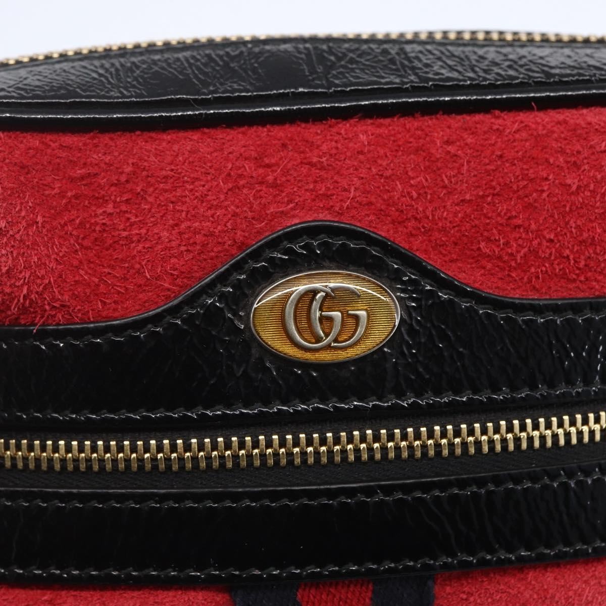 Gucci Ophidia Shoulder Bag Suede Red Suede Shoulder Bag Bag (Pre-Owned)