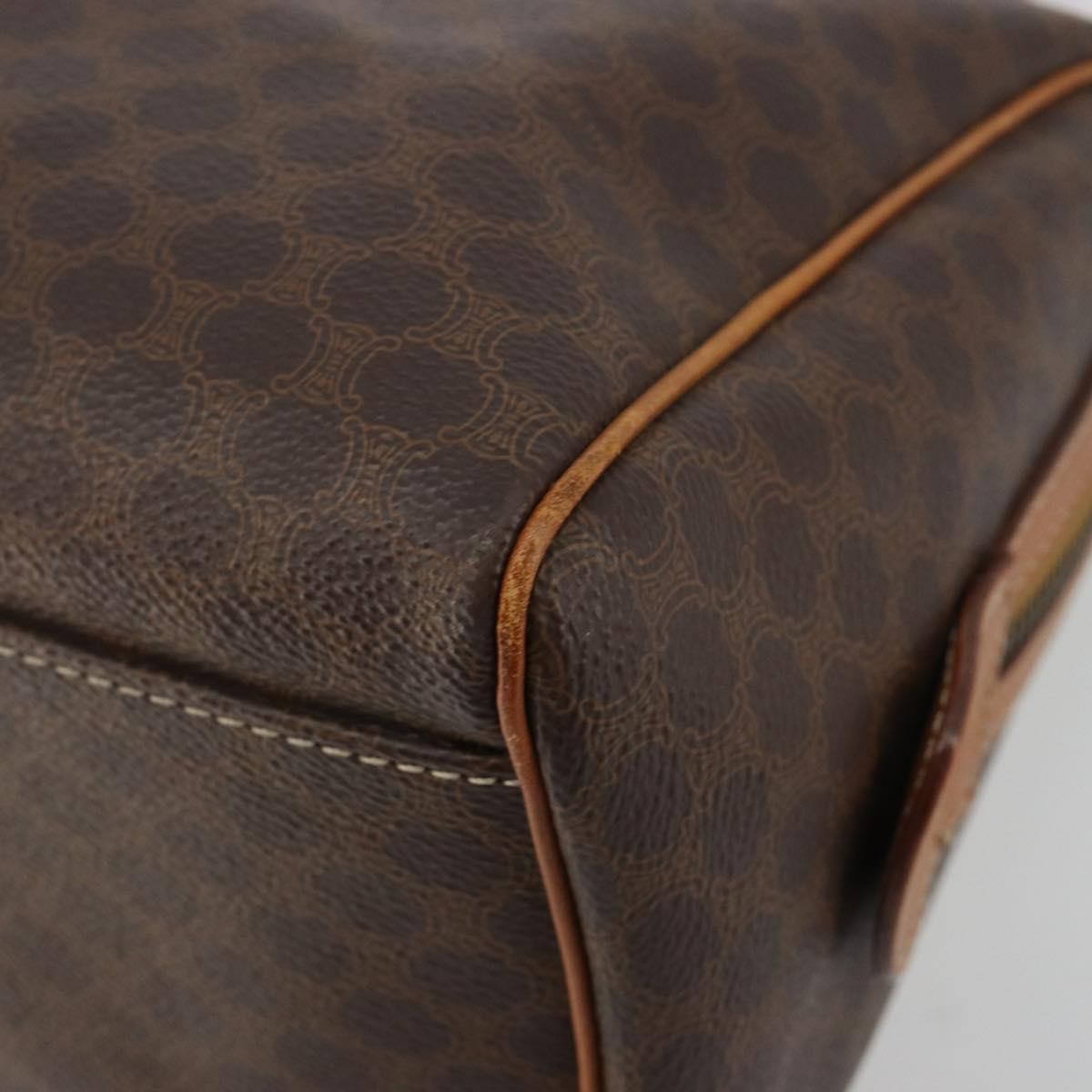 Celine Vintage Triomphe Handbag Canvas Brown Canvas Handbag (Pre-Owned)