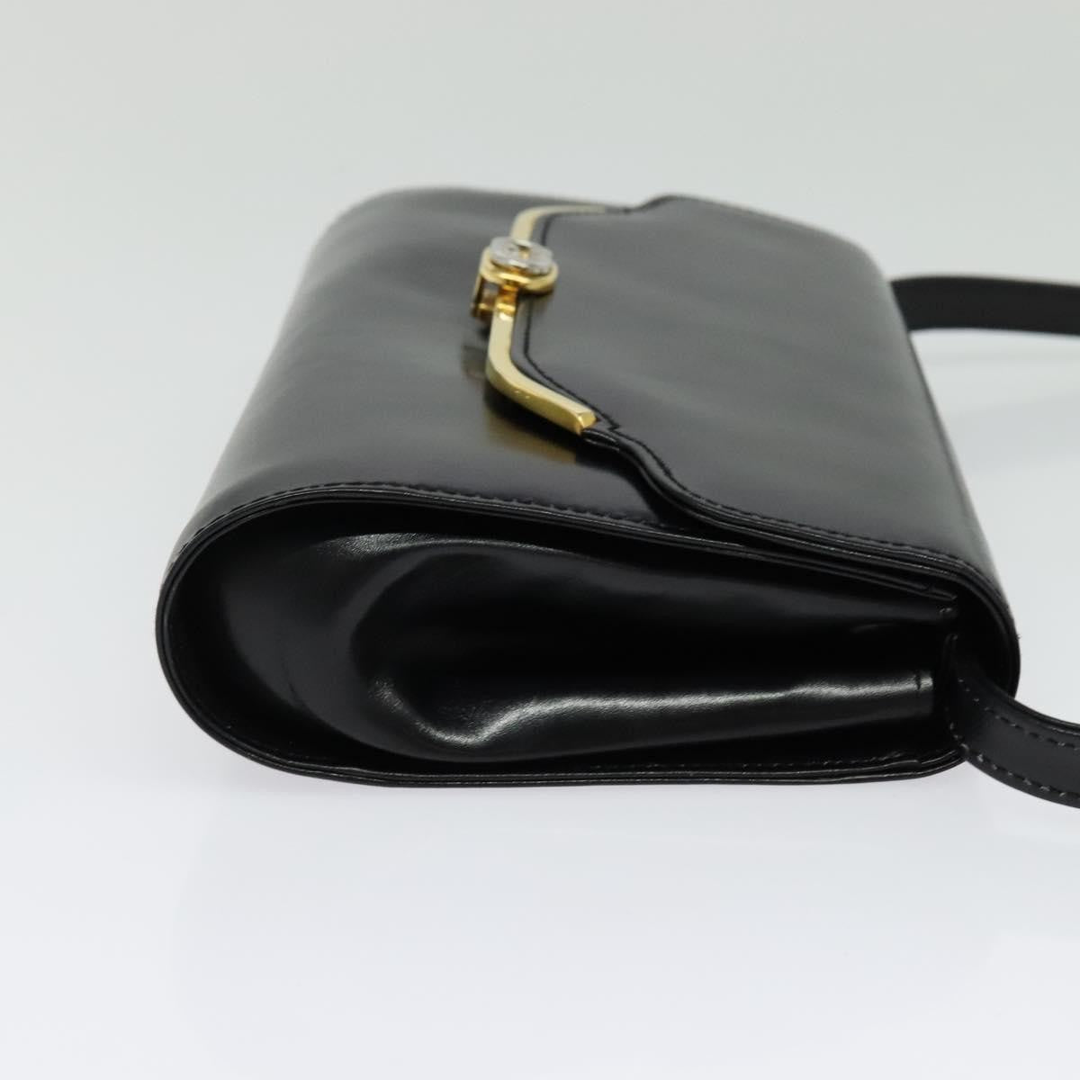 Gucci Vintage Shoulder Bag Leather Black Leather Shoulder Bag Bag (Pre-Owned)