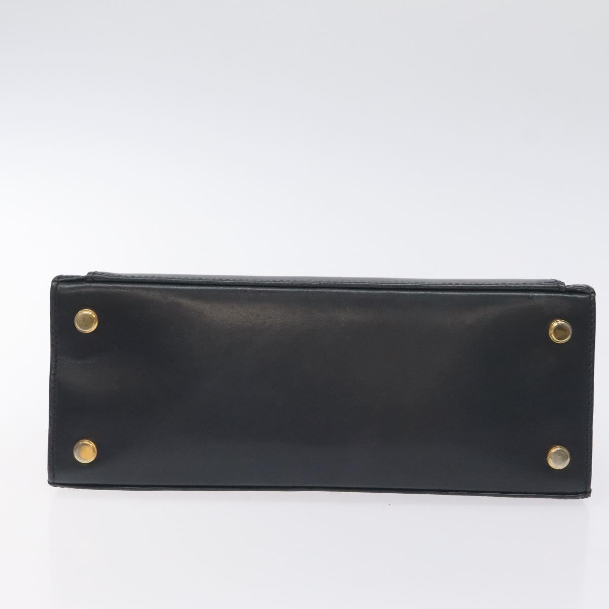 Salvatore Ferragamo Vintage Handbag Leather Black Leather Handbag (Pre-Owned)