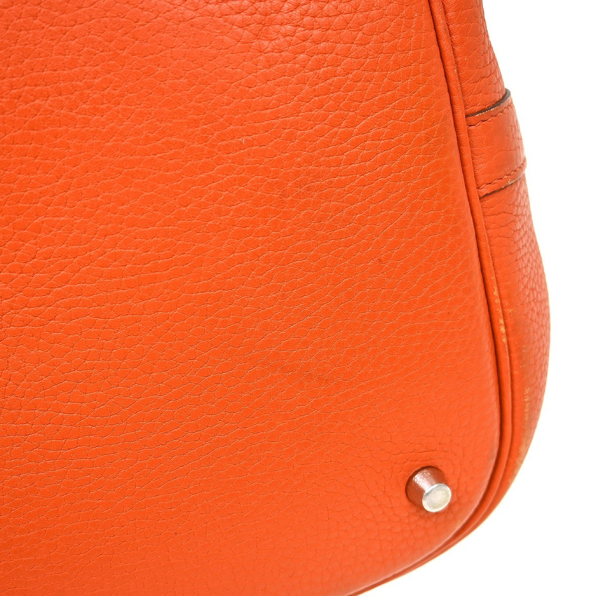 Hermes Picotin Bag Clemence Orange Leather Handbag (Pre-Owned)