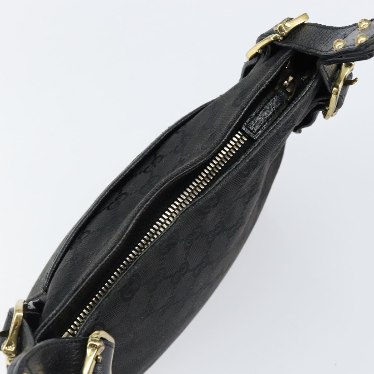 Gucci Vintage Shoulder Bag Monogram Canvas Black Canvas Shoulder Bag Bag (Pre-Owned)