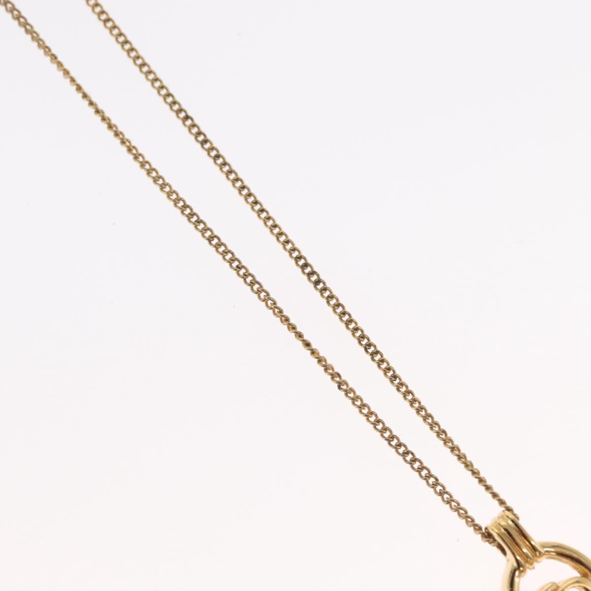 Christian Dior Cd Round Pendant Necklace Metal Gold Metal Necklace Jewelry (Pre-Owned)