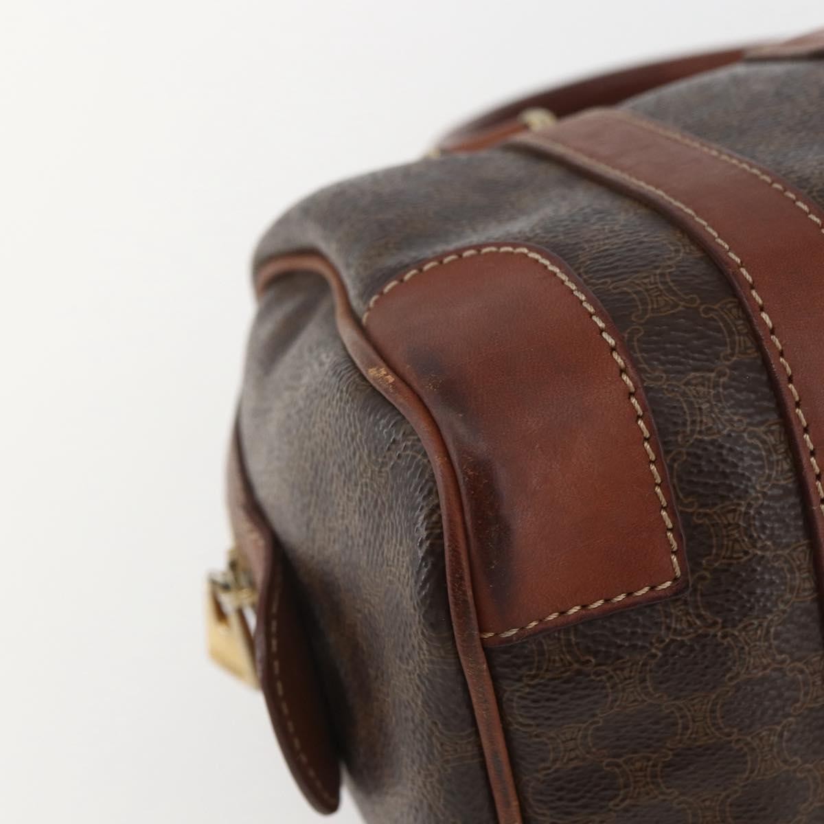 Celine Vintage Macadam Handbag Canvas And Leather Brown Canvas Shoulder Bag Bag (Pre-Owned)