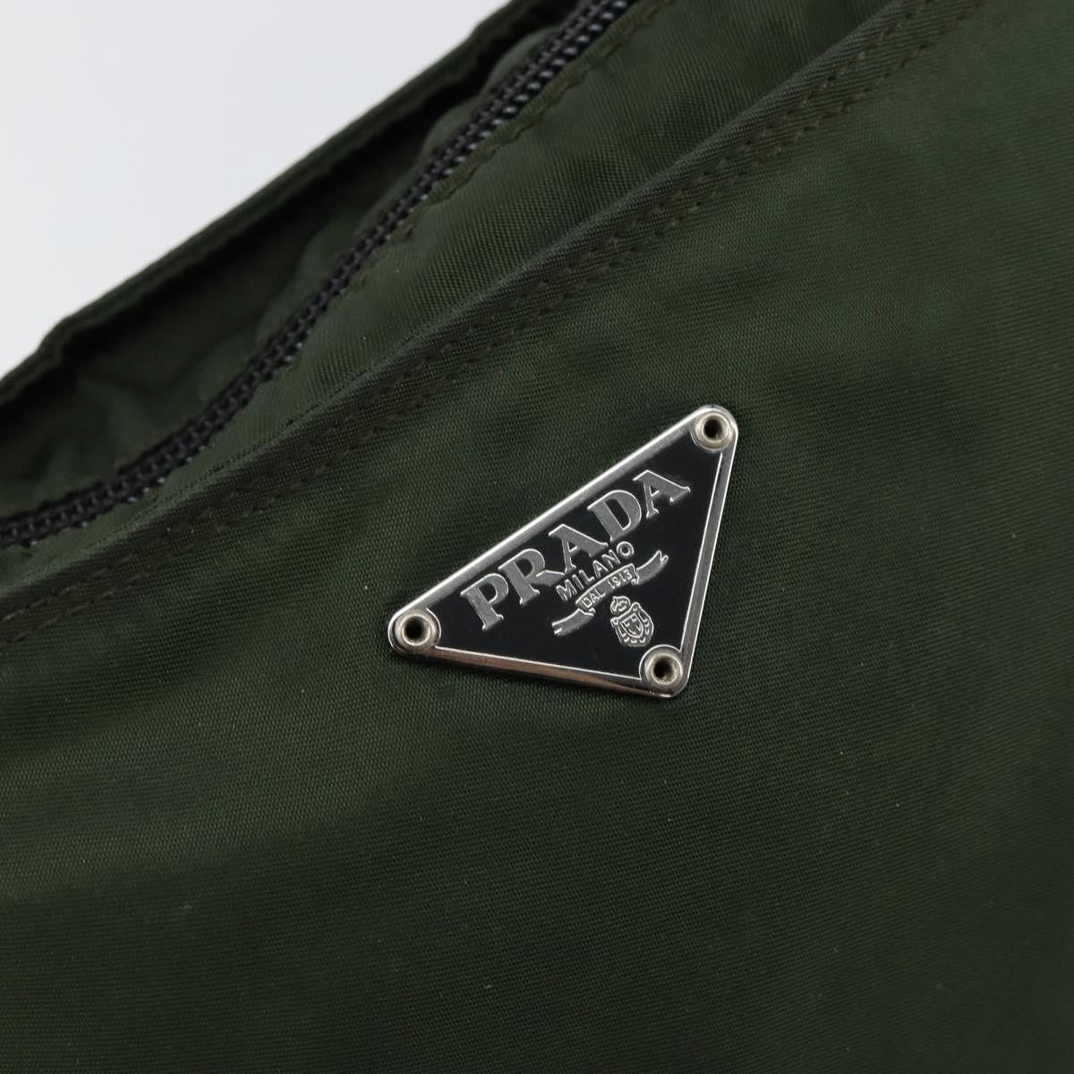 Prada Flat Messenger Bag Tessuto Khaki Nylon Shoulder Bag Bag (Pre-Owned)