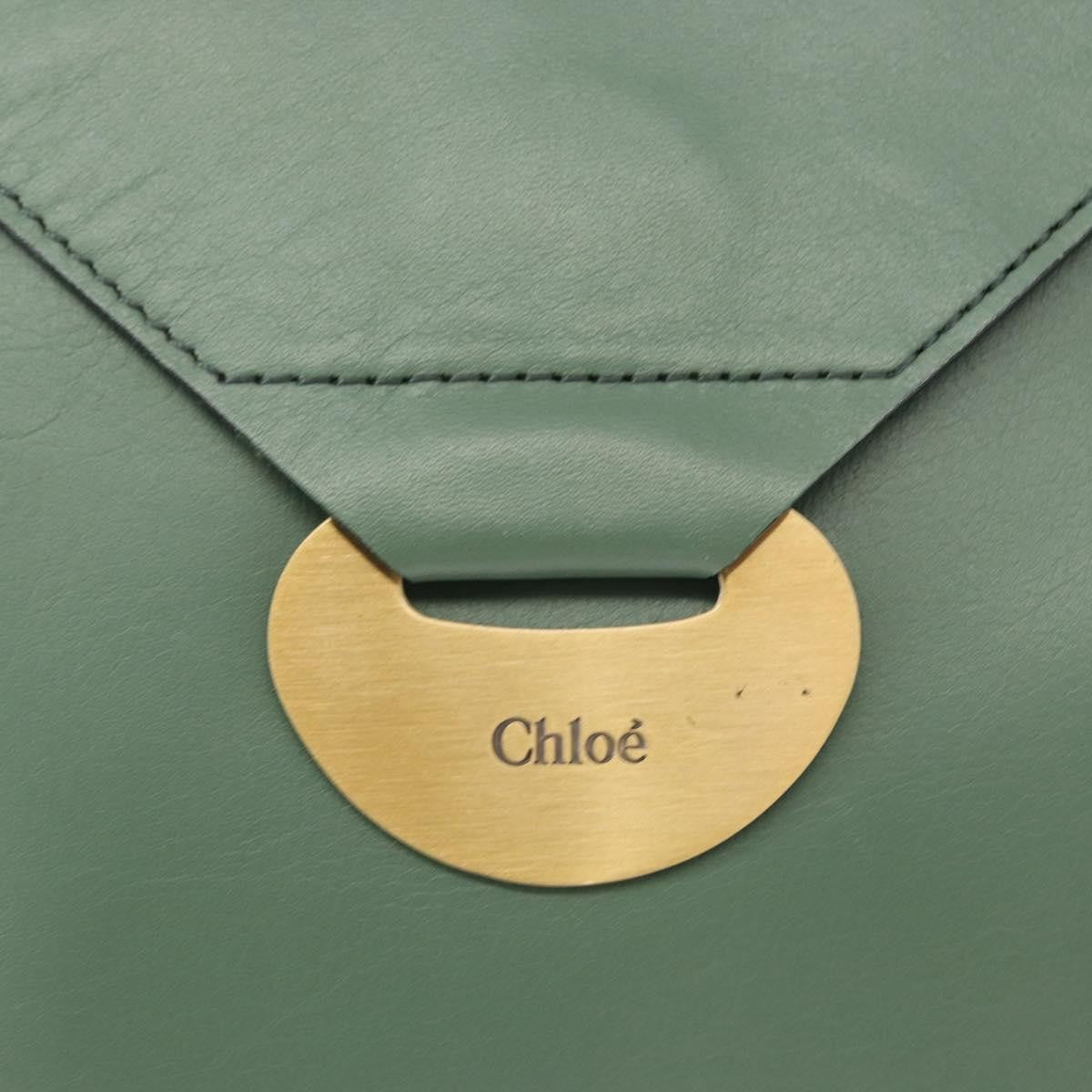 Chloe Vintage Flap Shoulder Bag Leather Green Leather Shoulder Bag Bag (Pre-Owned)