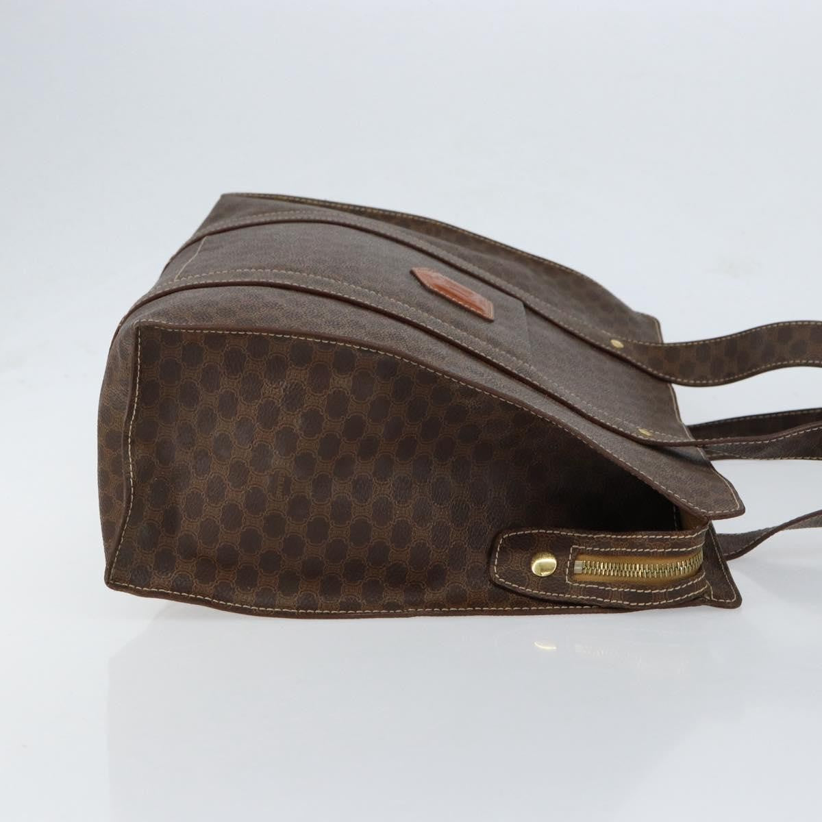 Celine Vintage Macadam Tote Bag Canvas Brown Canvas Tote Bag Bag (Pre-Owned)