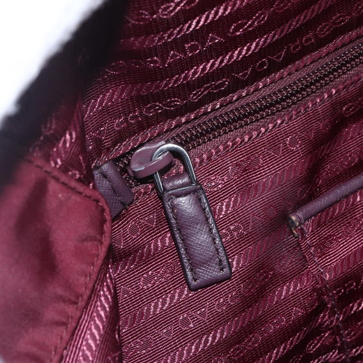 Prada Vintage Zip Tote Tessuto Burgundy Nylon Tote Bag Bag (Pre-Owned)