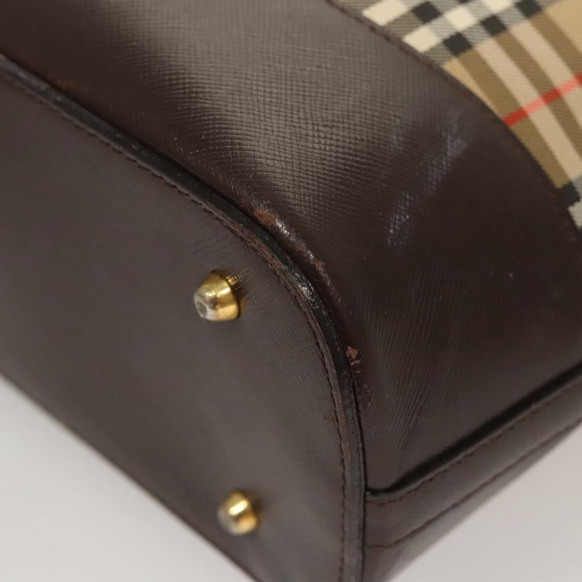 Burberry Nova Check Shoulder Bag Canvas And Leather Beige Canvas Shoulder Bag Bag (Pre-Owned)