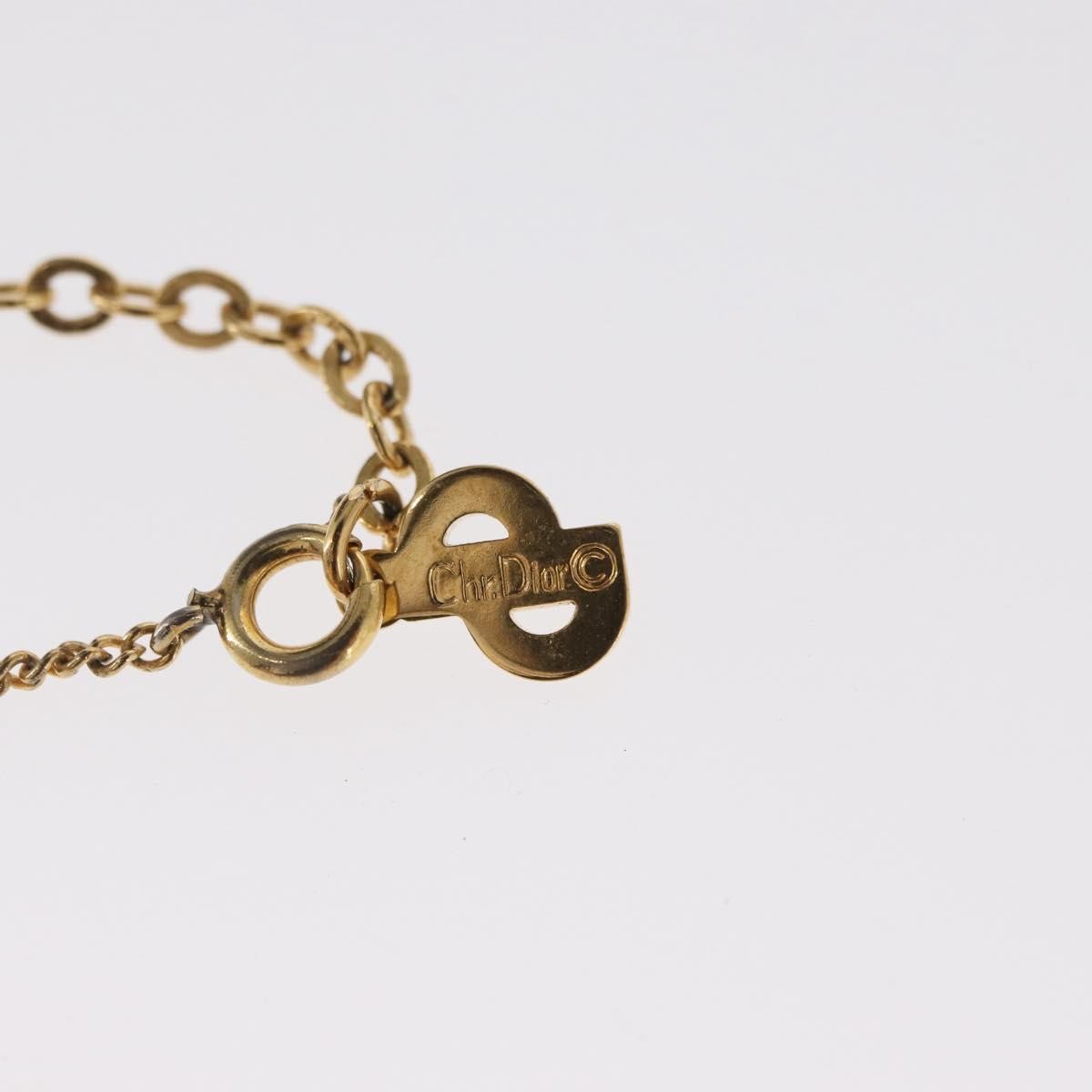 Christian Dior Cd Round Pendant Necklace Metal Gold Metal Necklace Jewelry (Pre-Owned)