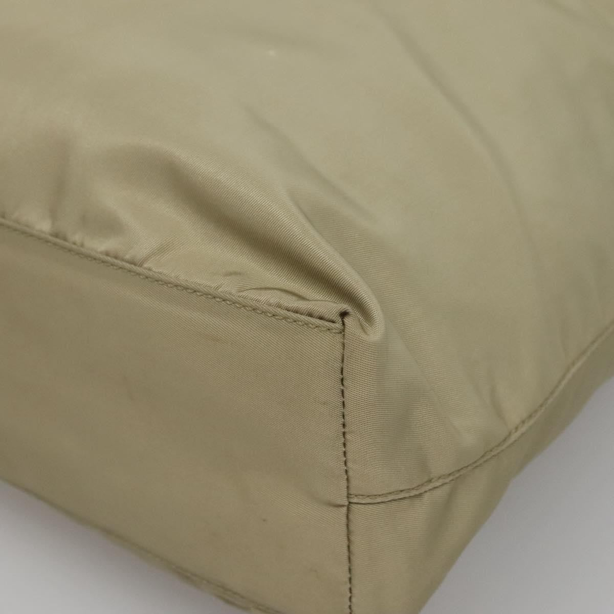 Prada Vintage Zip Tote Tessuto Beige Nylon Tote Bag Bag (Pre-Owned)