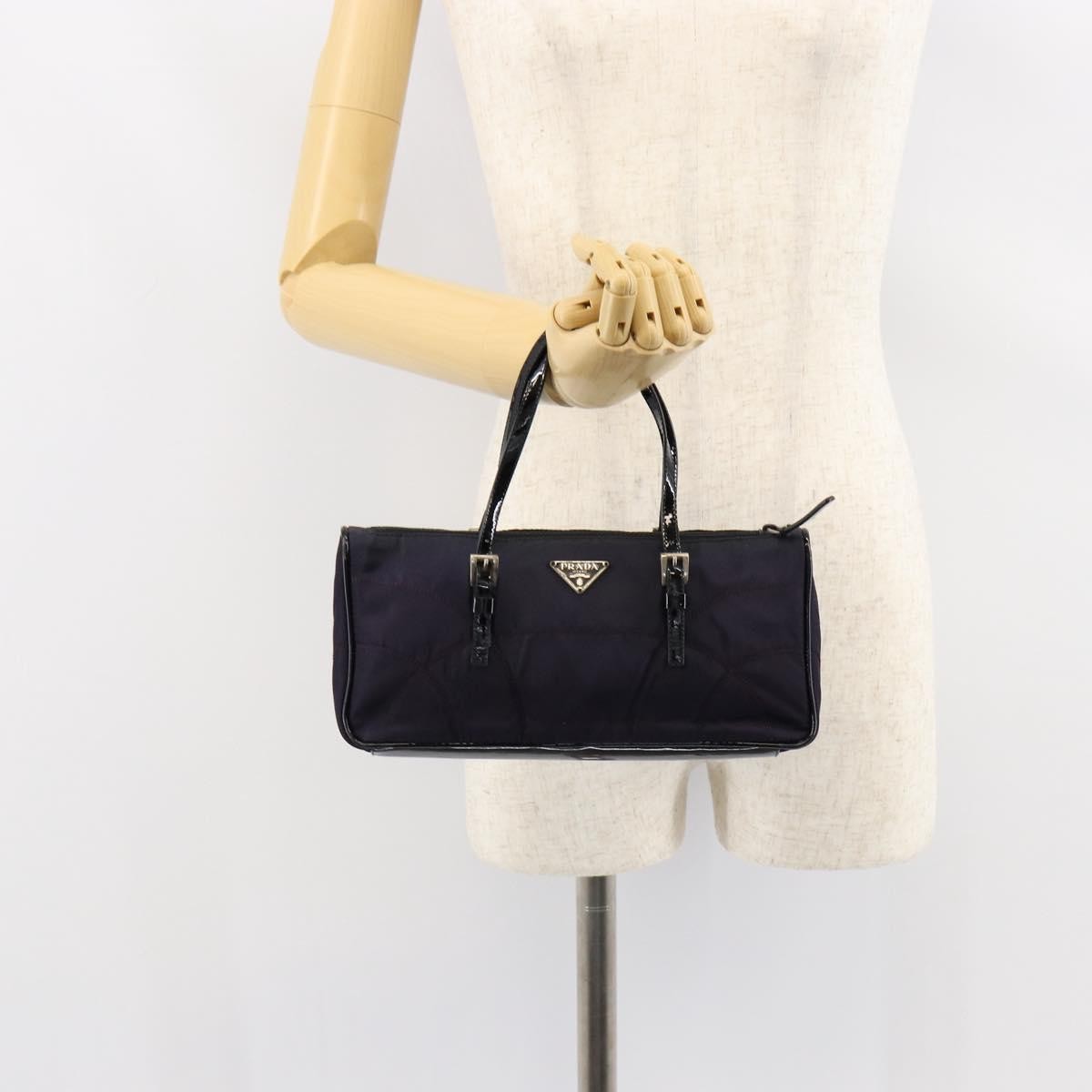 Prada Baguette Shoulder Bag Quilted Tessuto With Leather Purple Nylon Shoulder Bag Bag (Pre-Owned)