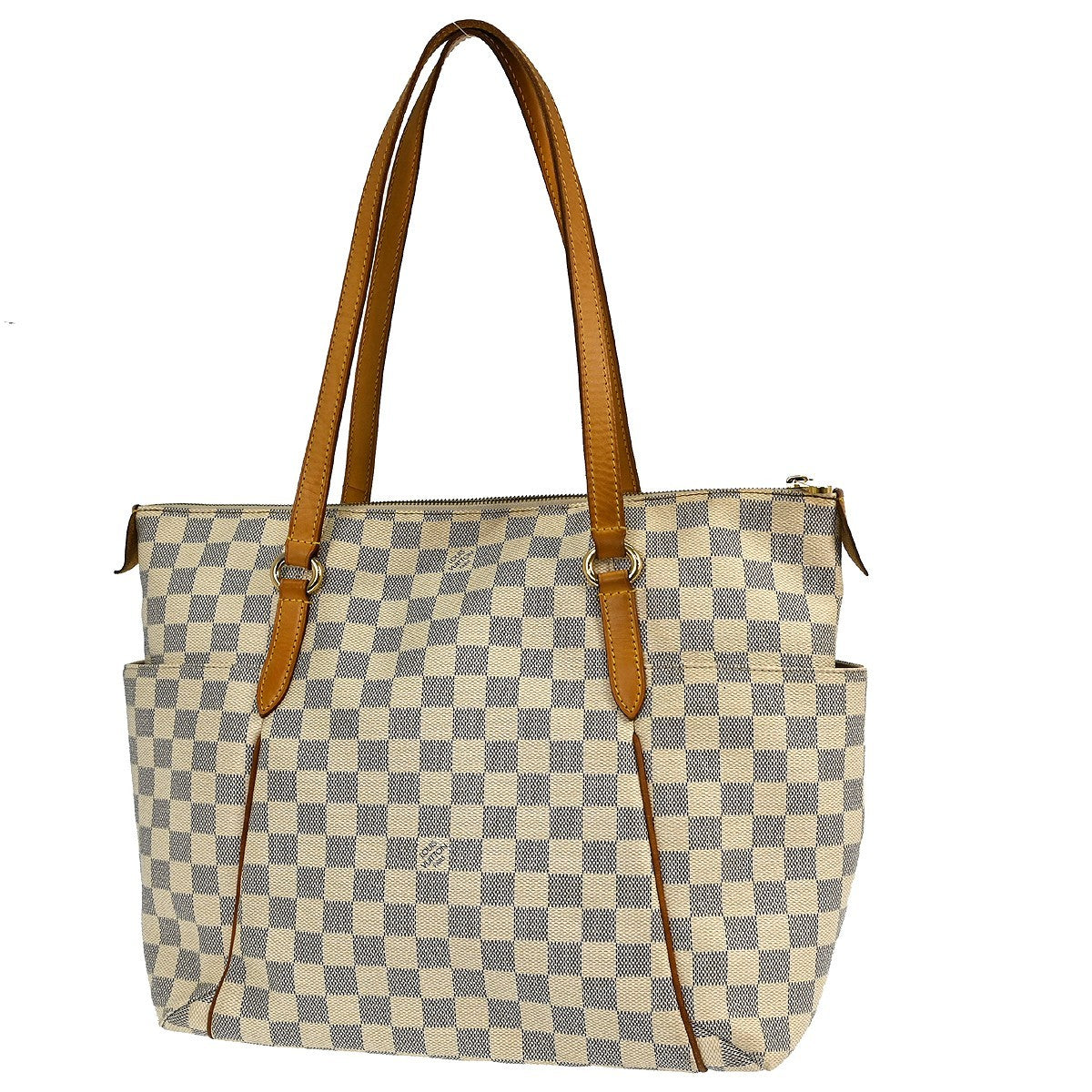 Louis Vuitton Totally Handbag Damier Azur White Canvas Tote Bag Bag (Pre-Owned)