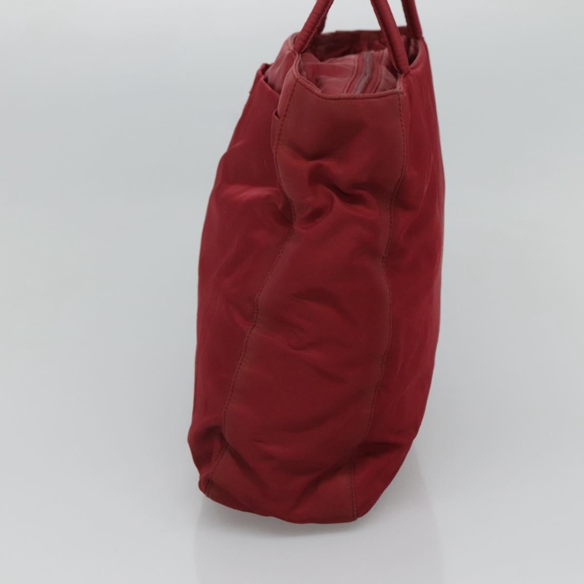 Prada Vintage Zip Tote Tessuto Red Nylon Tote Bag Bag (Pre-Owned)
