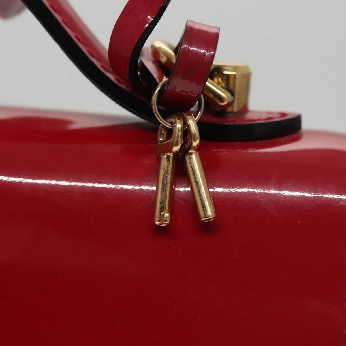 Louis Vuitton Monceau Handbag Vernis Red Patent_Leather Handbag (Pre-Owned)