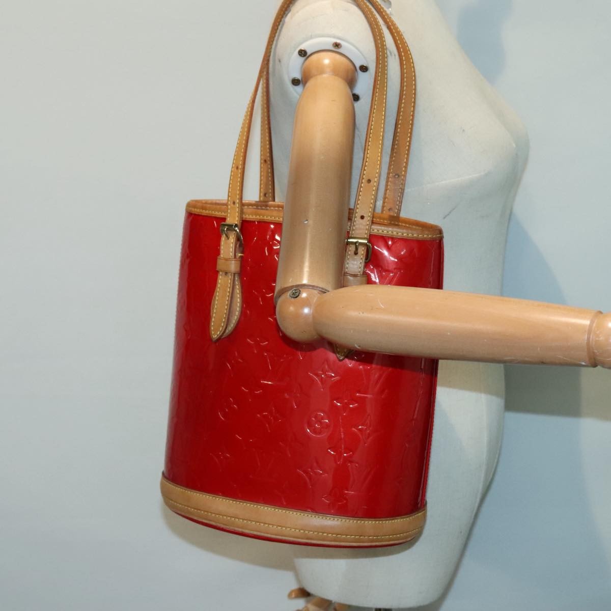 Louis Vuitton Bucket Bag Monogram Vernis Red Patent_Leather Shoulder Bag Bag (Pre-Owned)