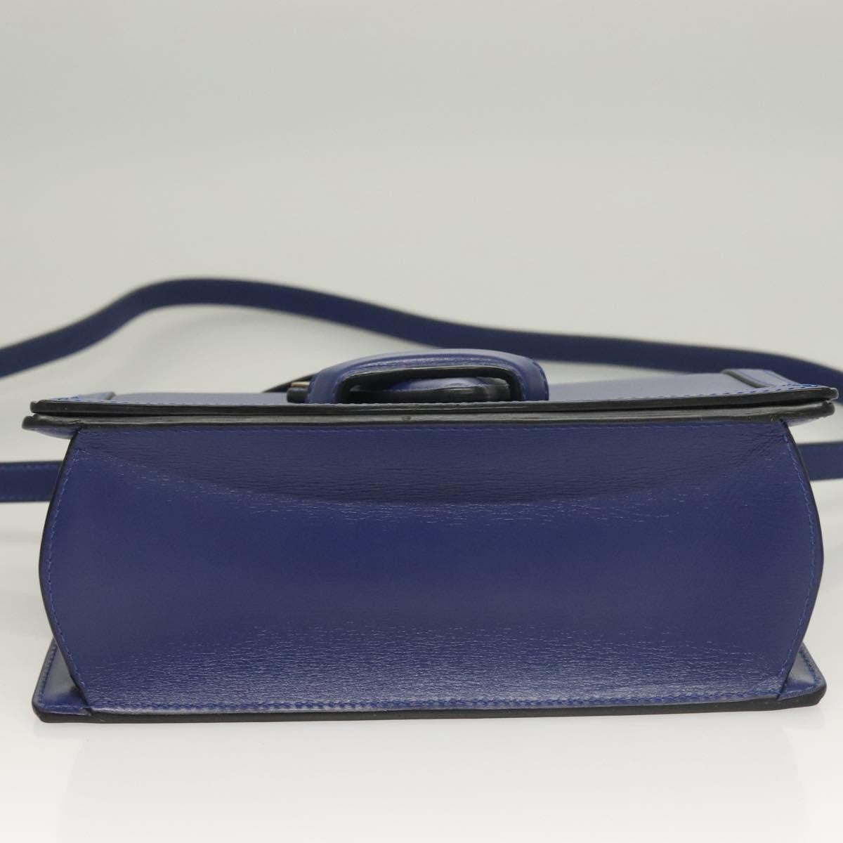Loewe Barcelona Shoulder Bag Leather Blue Leather Shoulder Bag Bag (Pre-Owned)