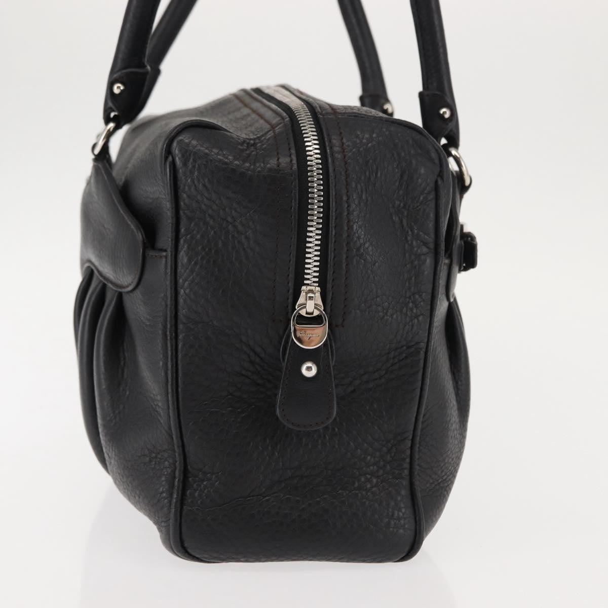 Salvatore Ferragamo Gancini Buckle Shoulder Bag Leather Black Leather Shoulder Bag Bag (Pre-Owned)