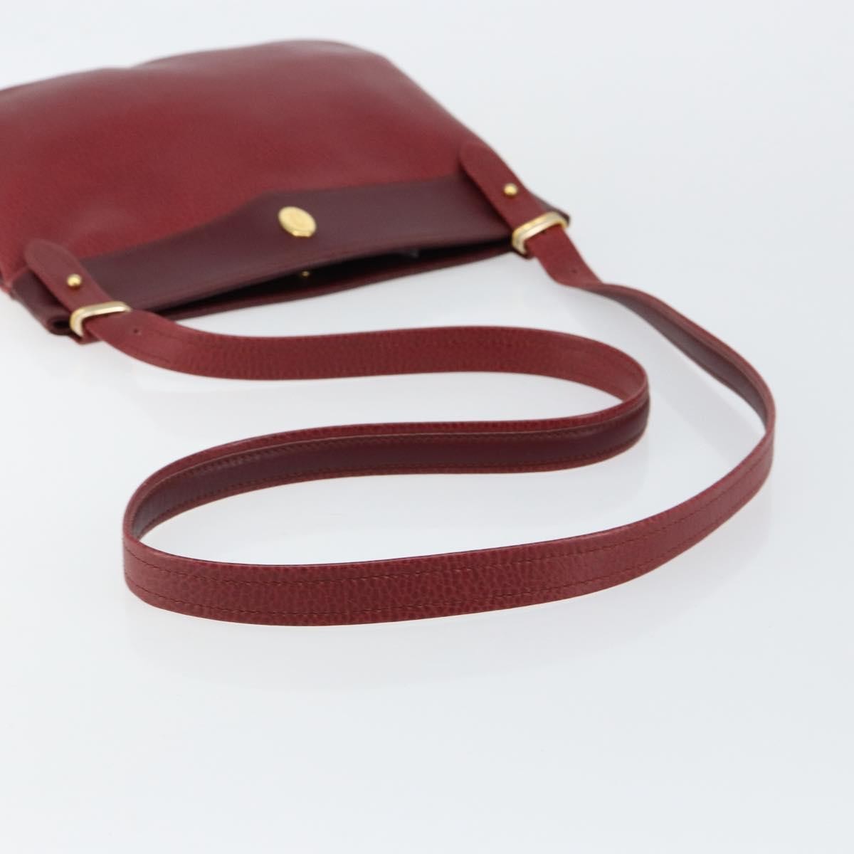 Cartier Must De Cartier Shoulder Bag Leather Burgundy Leather Shoulder Bag Bag (Pre-Owned)