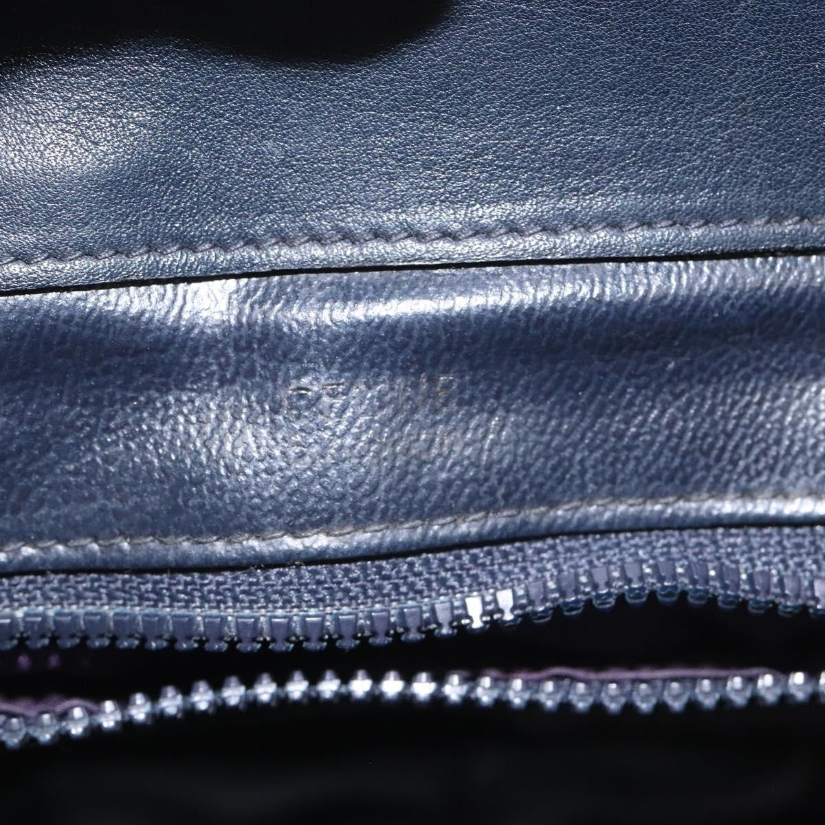 Celine Vintage Macadam Shoulder Bag Canvas Navy Canvas Shoulder Bag Bag (Pre-Owned)